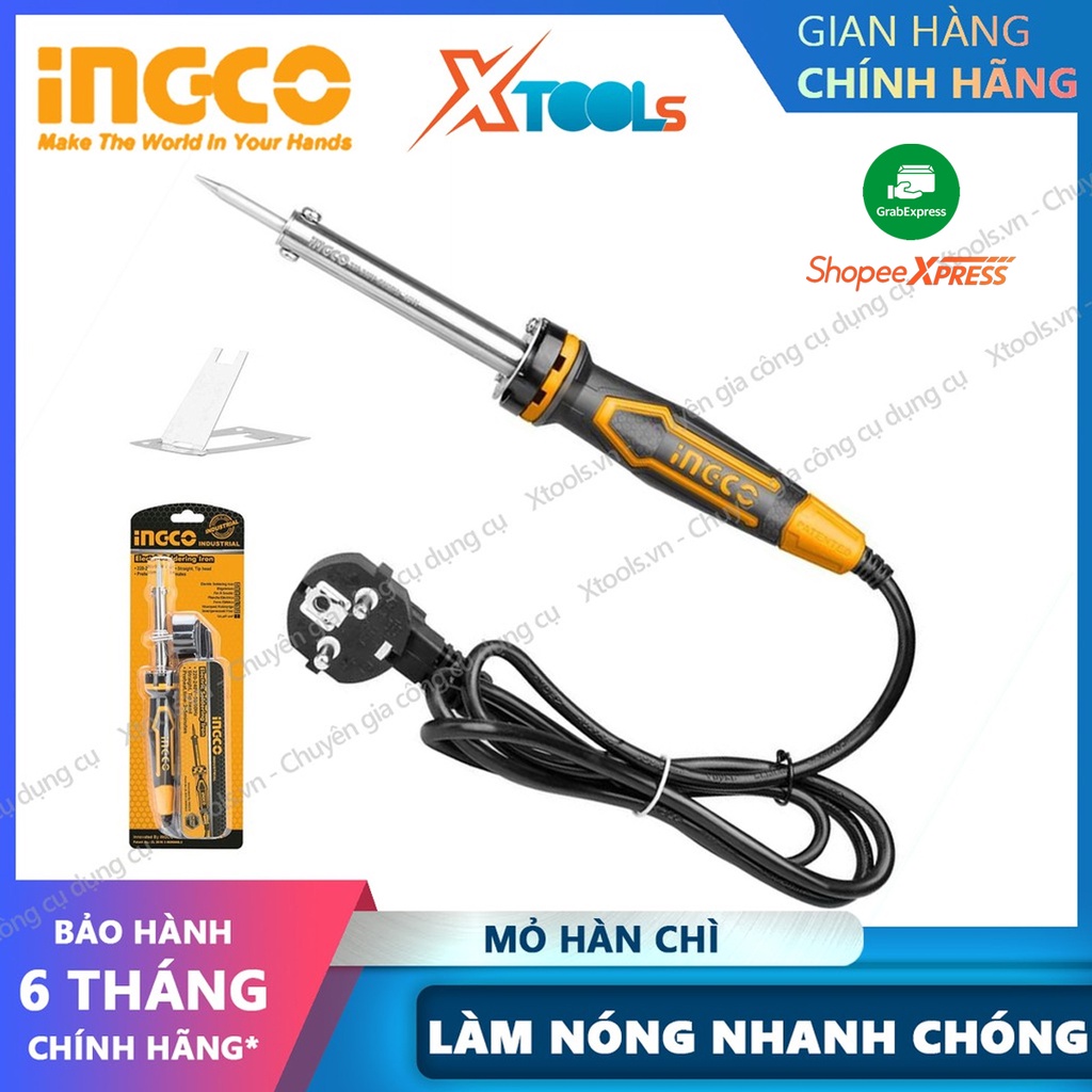 Mỏ hàn chì INGCO 40-100W mỏ hàn điện, nhựa thông, thiếc, làm nóng cực nhanh, nhỏ gọn tiện lợi, điện 220-240v mũi hàn chì