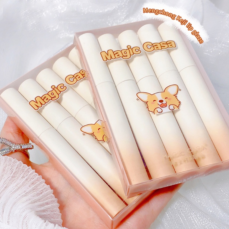 Set 5 Son Kem Nhung Lì Kháng Nước Lâu Trôi Thiết Kế Dễ Thương