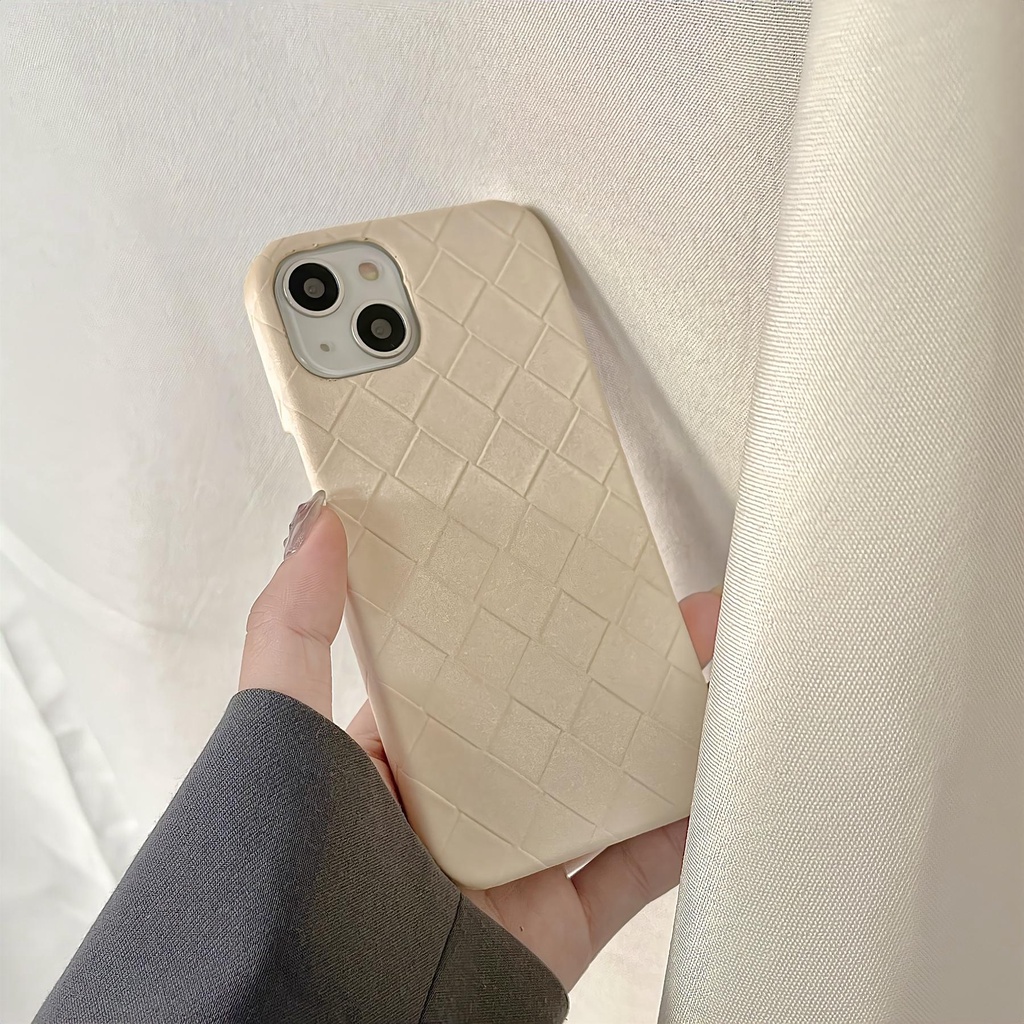 Ốp Điện Thoại Tpu Silicon Mềm Vân Đan Chéo Màu Trơn Chống Sốc Cho iPhone 14 13 12 11 Pro Max Plus