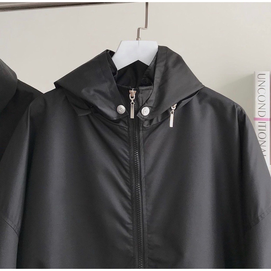 Áo Khoác Jacket Trơn Form Rộng Vải Dù 2 Lớp Unisex Nam Nữ Phong Cách Hàn Quốc Ảnh Thật Có Sẵn