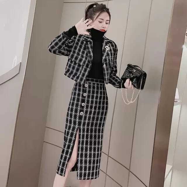 Bộ Trang Phục Trượt Tuyết Hai Mảnh Phong Cách Xiaoxiang Đường Phố Chuyên Nghiệp Thu Đông Kiểu Mới Cho Nữ