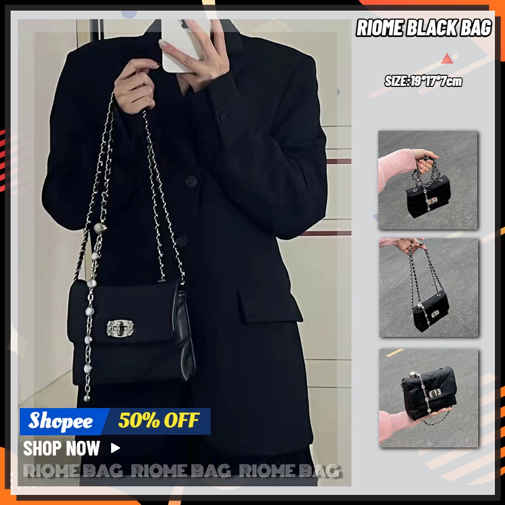 Túi Xách Tay Màu Đen Họa Tiết Kẻ Ô Vuông Phong Cách Công Chúa Cổ Điển Thời Trang Mùa Hè Cho Nữ