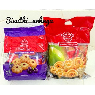 Bánh bơ sữa KInh Đô, Bánh Quy Đính Mứt Hương Nho/Hương Dừa Túi Lớn 600G Kinh Đô