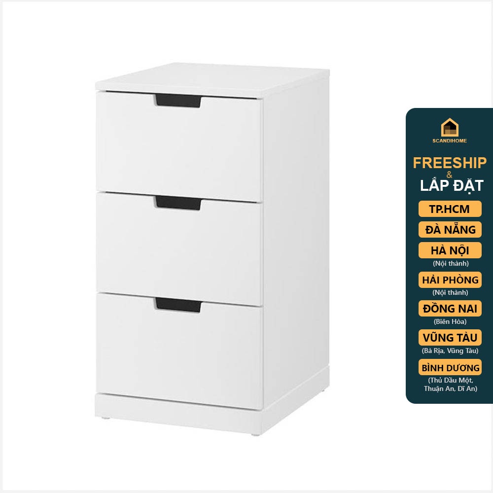 BANALDO, Tủ đựng đồ lưu trữ 3 ngăn kéo DRA_010, 40x47x76cm, sản xuất bởi Scandi Home