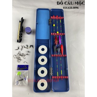 Combo hộp đựng phao câu cá 5 quả 18 món phụ kiện câu đài câu đơn đầy đủ có phao chống sóng