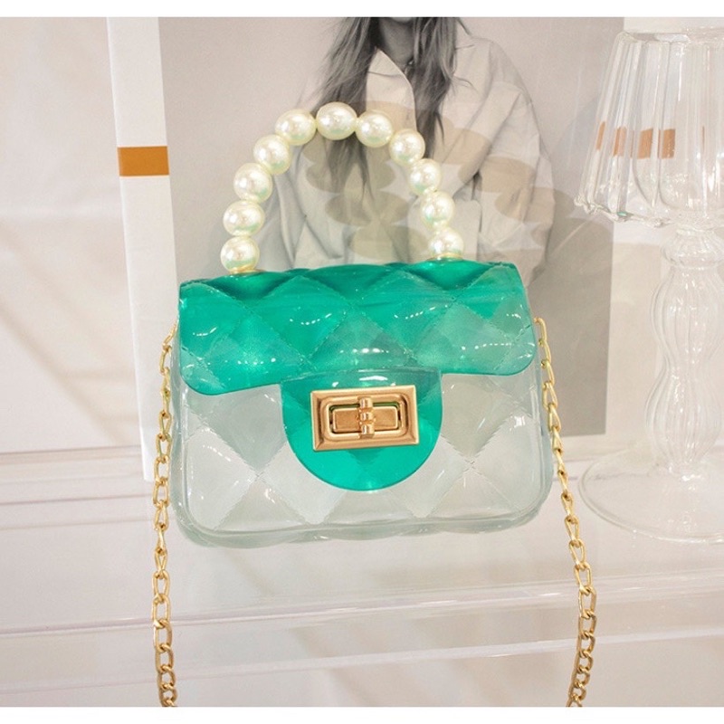 Túi Đeo Chéo Quai Giả Ngọc Mẫu Mới Pha màu