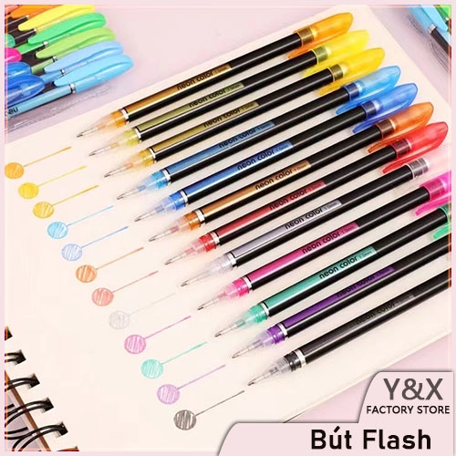 Y&amp;X Bộ 12 bút mực nhiều màu sắc khác nhau đáng yêu đa năng tiện lợi/Bút bi nhiều màu