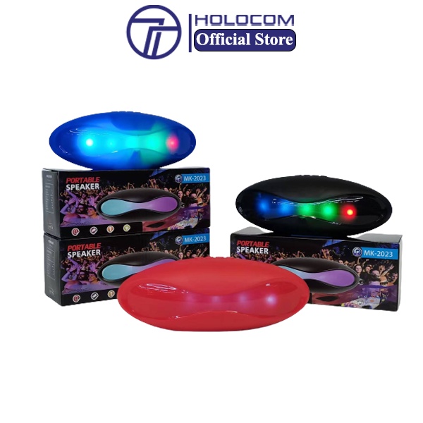 Loa Bluetooth Mini HOLOCOM MK-2023 Công Suất 5W, Loa Không Dây Có Đèn Led -Thiết Kế Cực Lạ - Âm To Hỗ Trợ Thẻ Nhớ USB