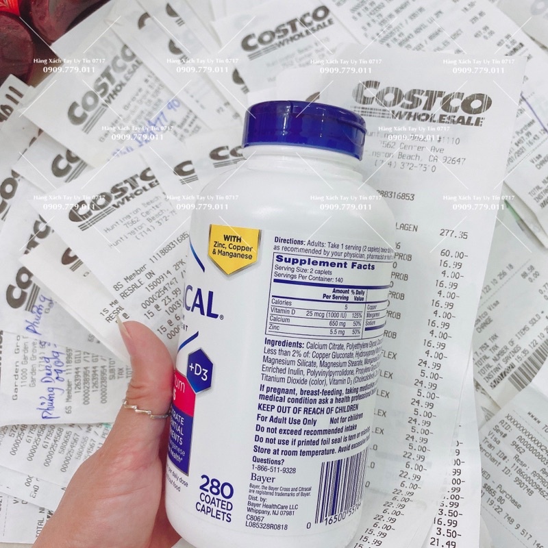 Hộp 280 viên bổ sung canxi Citracal Mỹ Maximum Calcium Citrate D3