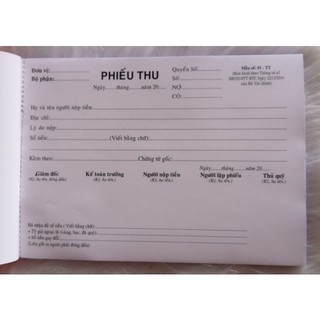 Combo 5q phiếu Thu - Chi A5 2 liên 60 tờ.