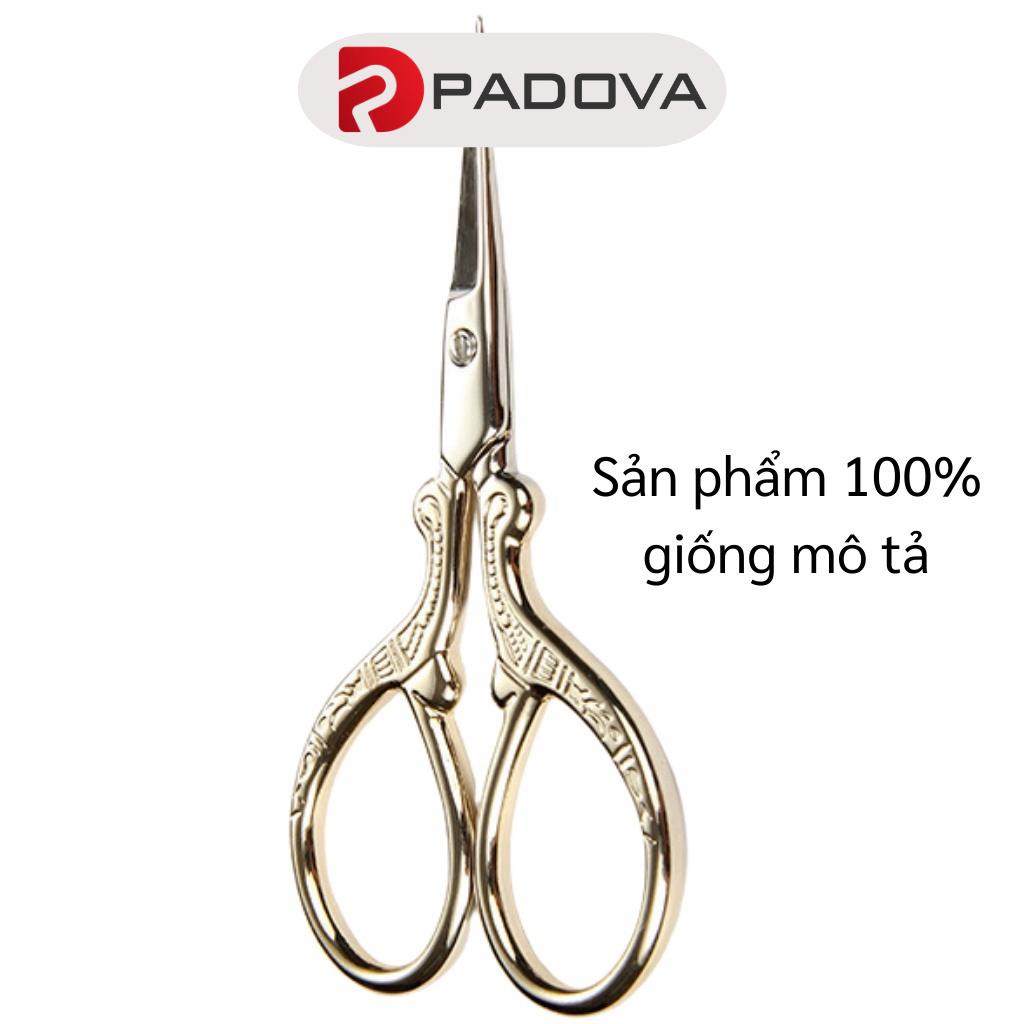 Kéo Tỉa Lông Mày Siêu Bén Họa Tiết Hình Hạc Mạ Vàng Sang Chảnh PADOVA 9847