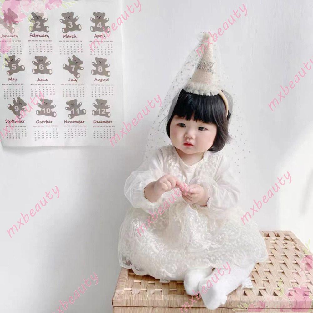 Mxbeauty Băng Đô Vải Lưới Đính Kim Tuyến Lấp Lánh Dùng Làm Đạo Cụ Chụp Ảnh Sinh Nhật Cho Bé