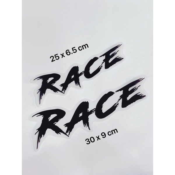 Tem dán chữ Race race-2k trong suốt siêu đẹp, có sẵn keo mặt sau dán trang trí xe máy, oto…