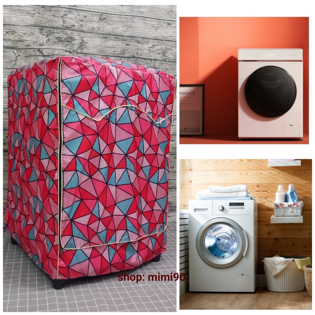 (Dành cho Dòng Aqua từ 8-15kg) Vải dù xịn không nổ vỏ Áo trùm máy giặt cửa trước - vải bao chùm chống bụi (mẫu như hình)