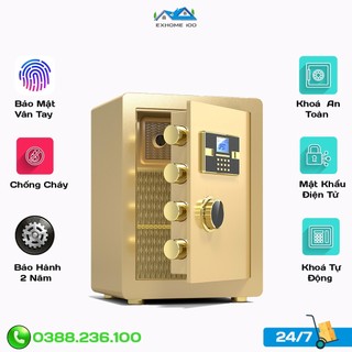 Két Sắt Điện Tử Thông Minh, Cao Cấp Khoá Số- Khoá Vân Tay An Toàn, Chống Cháy Nổ Va Đập (KT:45X38X33)