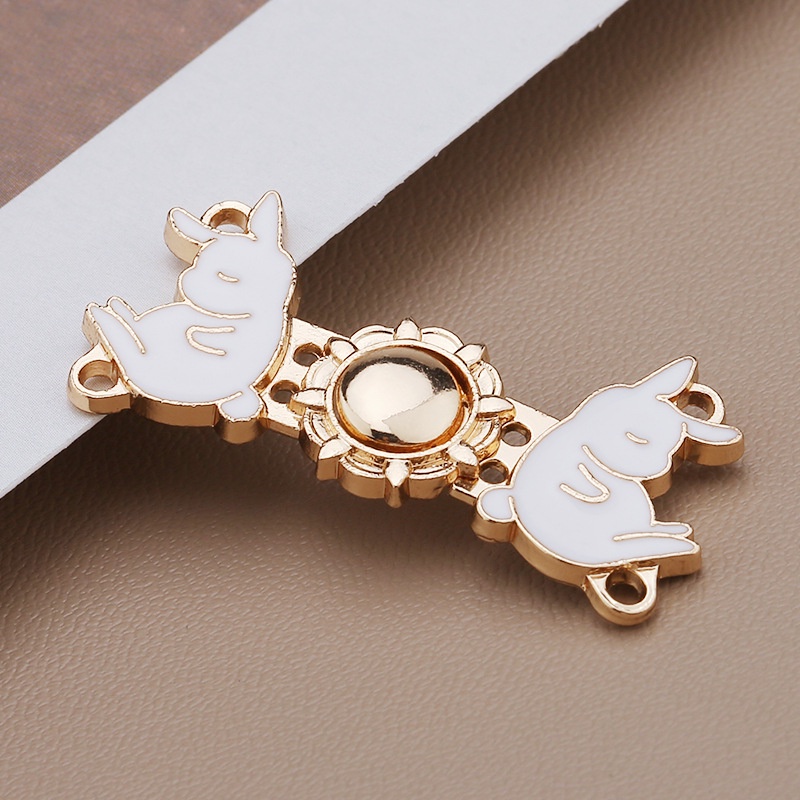 1 Cặp Nút Thắt Lưng Bằng Kim Loại Hình Thỏ Dễ Thương Có Thể Tháo Rời Không Cần Đóng Đinh Tán DIY
