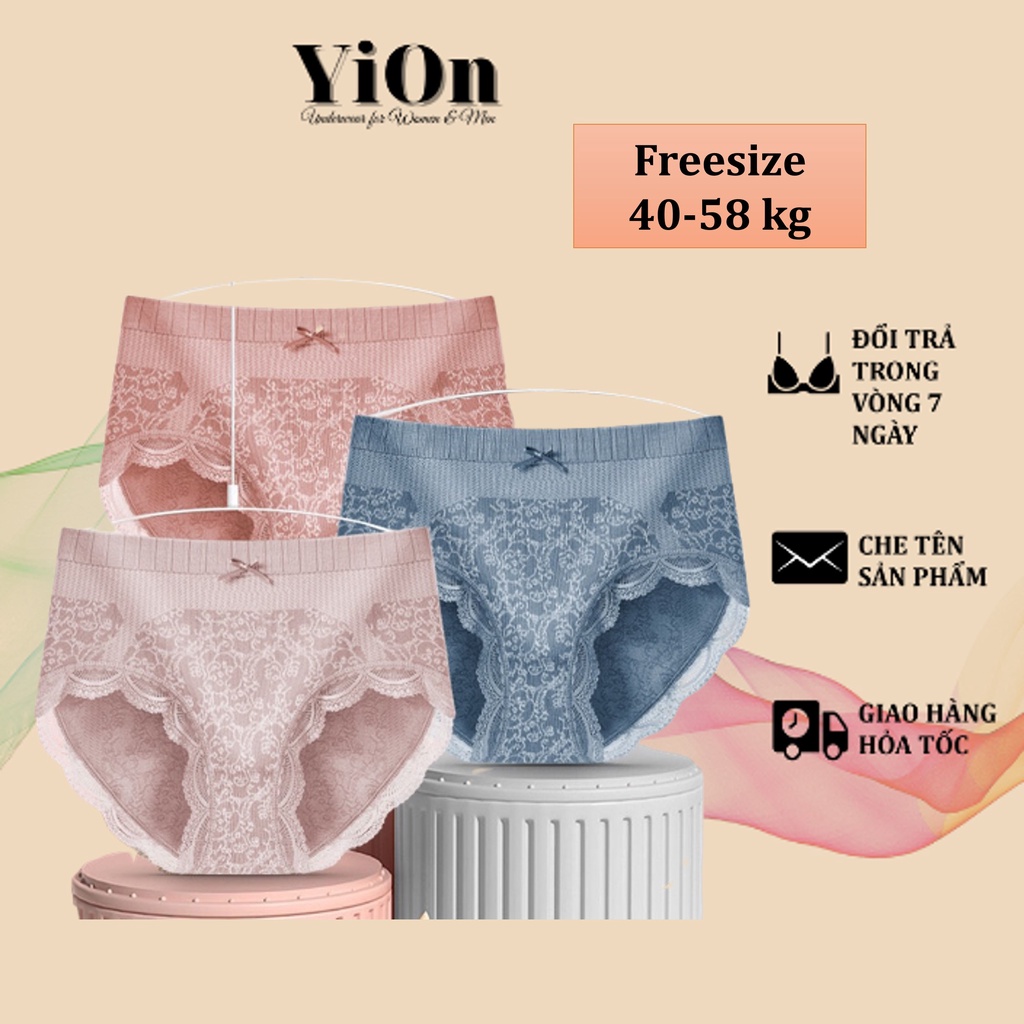 Quần Lót Nữ Dêt Kim Gen Bụng  Họa Tiết Hoa Văn Siêu Đẹp YiOn Underwear QC13