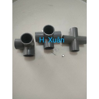 Co góc 3 hướng, 4 hướng, chử thập pvc phi 21, 27, 34