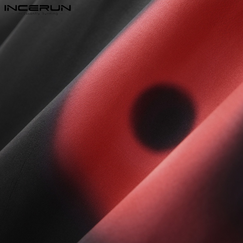 Áo thun INCERUN tay dài cổ tròn in họa tiết 3D độc đáo dành cho nam