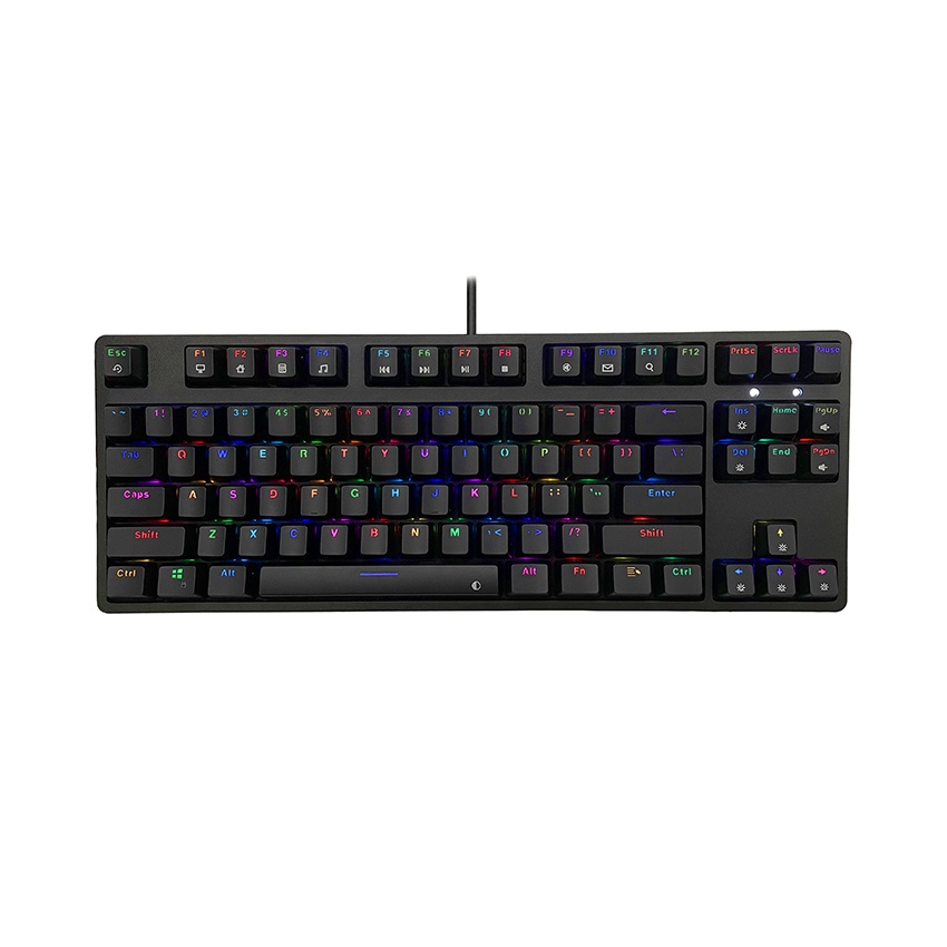 Bàn phím cơ gaming Edra EK387L RGB màu đen Red/Blue/Brown switch (Huano), Chính hãng - Bảo hành 24 tháng, đổi mới 100%