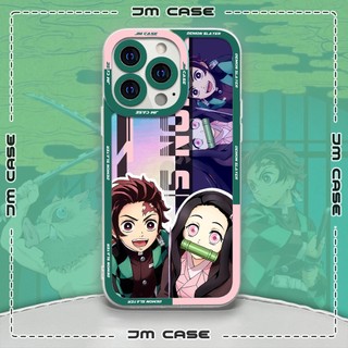 Ốp lưng iphone samsung xiaomi oppo cạnh vuông JMCase Tanjiro x Nezuko Hologram Anime Kimetsu No Yaiba
