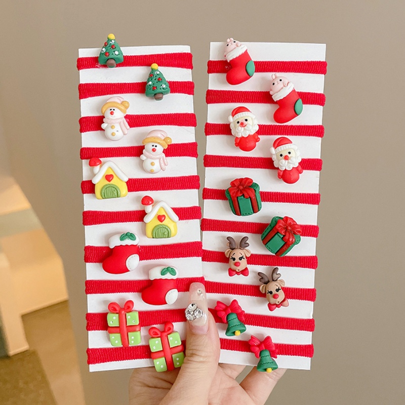 12 Set Kẹp Tóc Hình Sừng Tuần Lộc Giáng Sinh