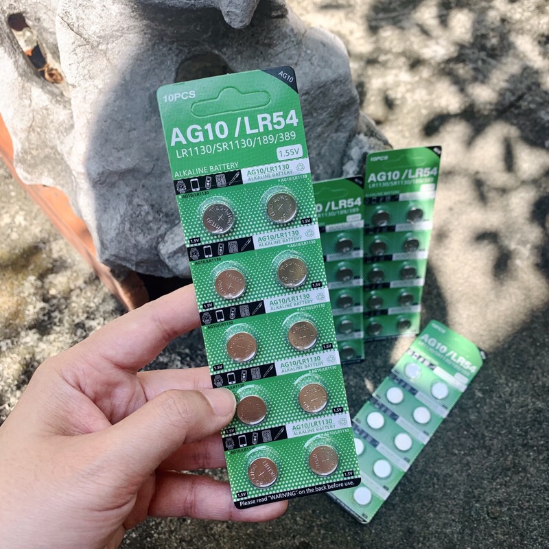 1 vỉ 10 viên pin cúc áo 1.5V AG10 / LR1130 / 389A / 390 / LR54 / SR1130 / 189  Alkaline Battery