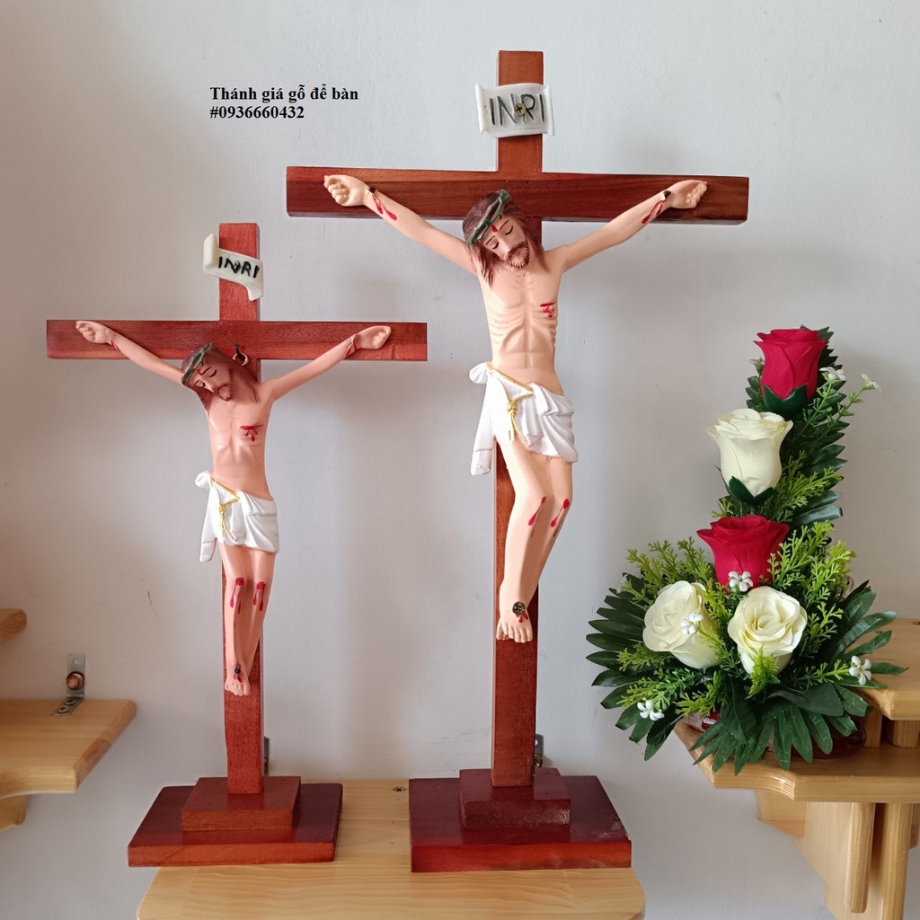 THÁNH GIÁ CHÚA CHỊU NẠN CÓ CHÂN ĐẾ ĐỂ BÀN 30CM, 40CM, 46CM – QUÀ TẶNG CÔNG GIÁO