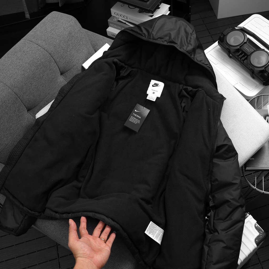 NIKE - Áo khoác phao thể thao nam nữ Nike Sportswear Therma-FIT Legacy Jacket - Đen