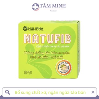 NATUFIB NGỪA TÁO BÓN CỰC NHẠY CHO BÀ BẦU VÀ TRẺ EM (HỘP 20 GÓI)