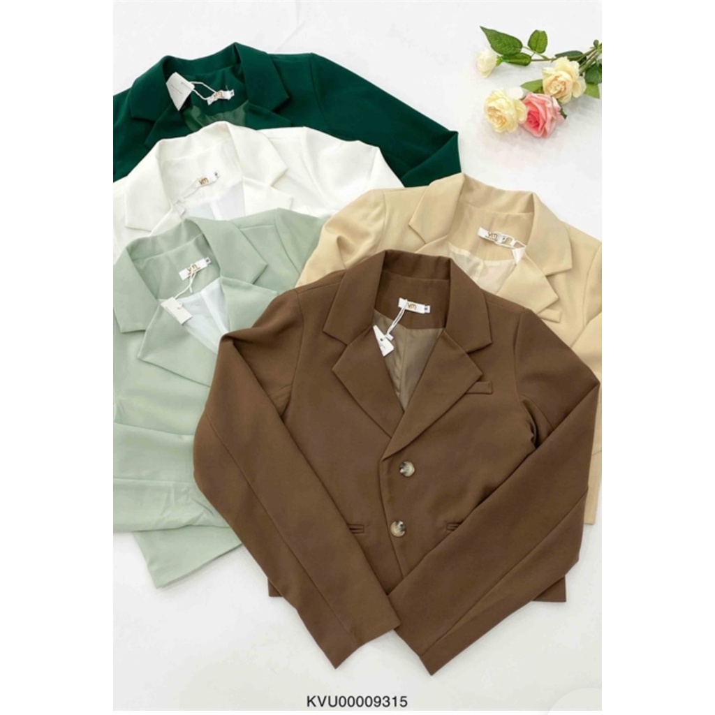 Áo Vest croptop (Blazer) nữ tay dài cao cấp nhiều màu