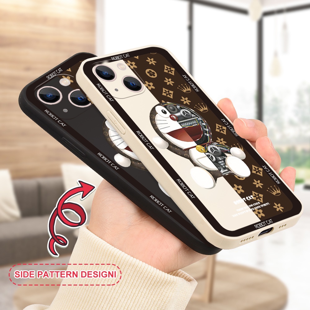Ốp Điện Thoại Silicon Mềm Hình Doraemon Hai Màu Cho iPhone 14 Pro Plus Max 13 12 11 mini Pro Max XS XR X 7 8 SE 6 6S mini Pro