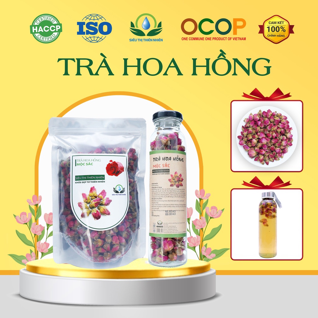 Trà Hoa Hồng Sấy Khô SIÊU THỊ THIÊN NHIÊN, Hỗ Trợ Làm Đẹp Da, Giảm Đau Bụng Kinh Ở Nữ Giới