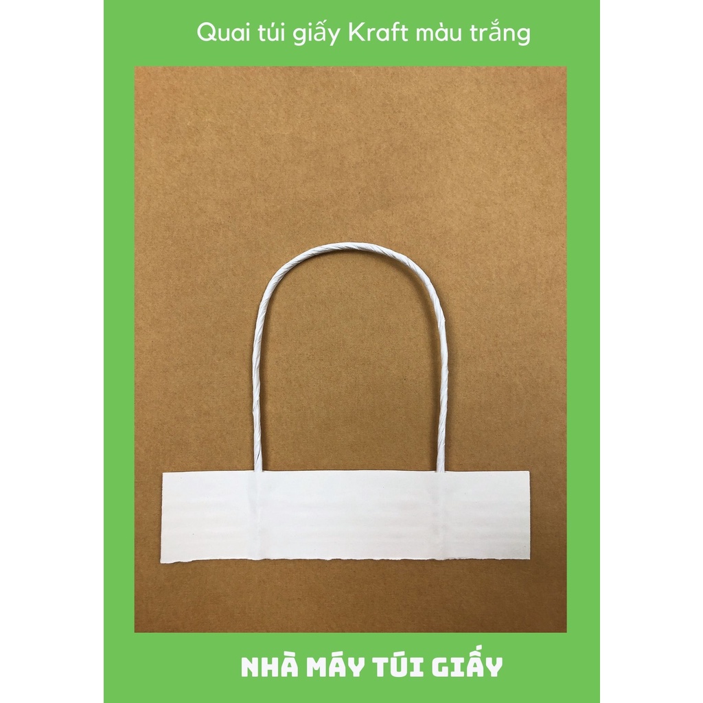 Quai túi giấy Kraft trắng
