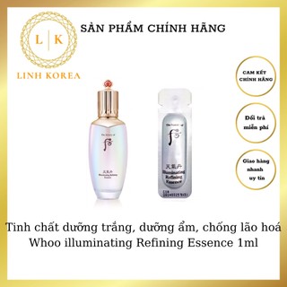 Tinh chất dưỡng trắng, dưỡng ẩm, chống lão hoá Whoo illuminating Refining Essence 1ml