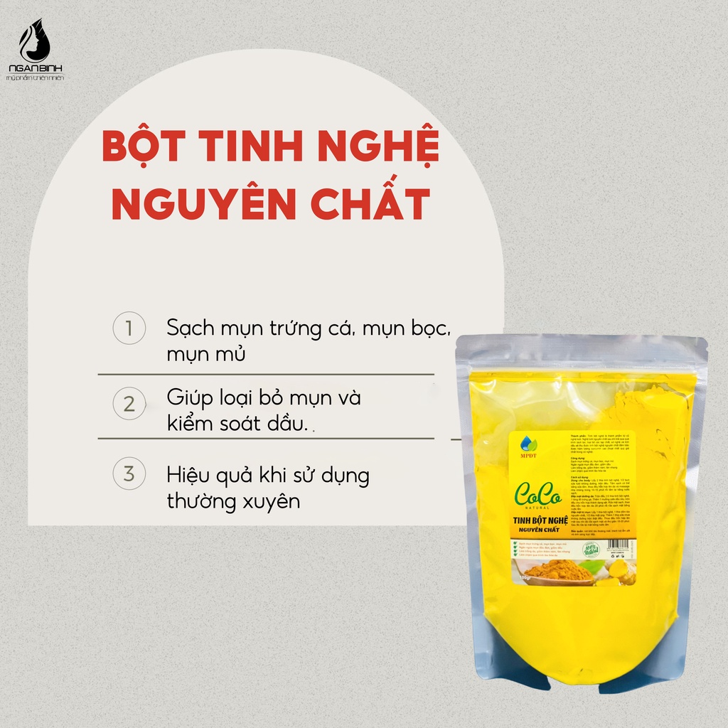 Tinh bột nghệ đắp mặt chăm sóc da, sạch mụn trứng cá