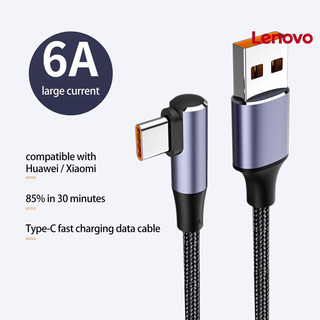 Dây cáp sạc nhanh LENOVO KC-6A 100W USB loại C thích hợp cho điện thoại di động