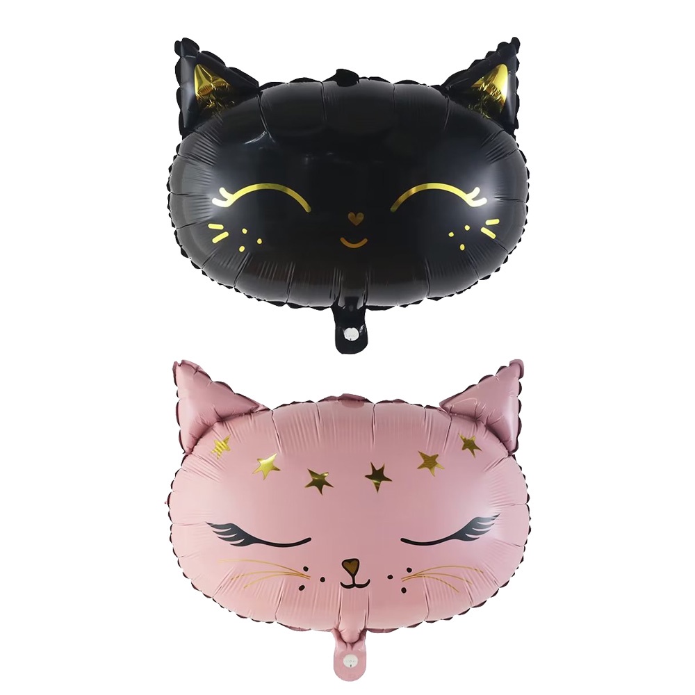 1 Bong Bóng Lá Nhôm 47 * 44cm Hình Mèo Và Vương Miện Trang Trí Tiệc Sinh Nhật / Nhà Tắm Cho Bé Gái