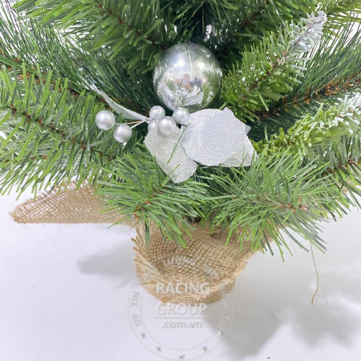 Cây Thông Noel Mini 60cm 3 loại lá tông bạc để bàn làm việc,kệ tivi.... Trang Trí Noel Giáng Sinh Hàng Việt Nam cao cấp