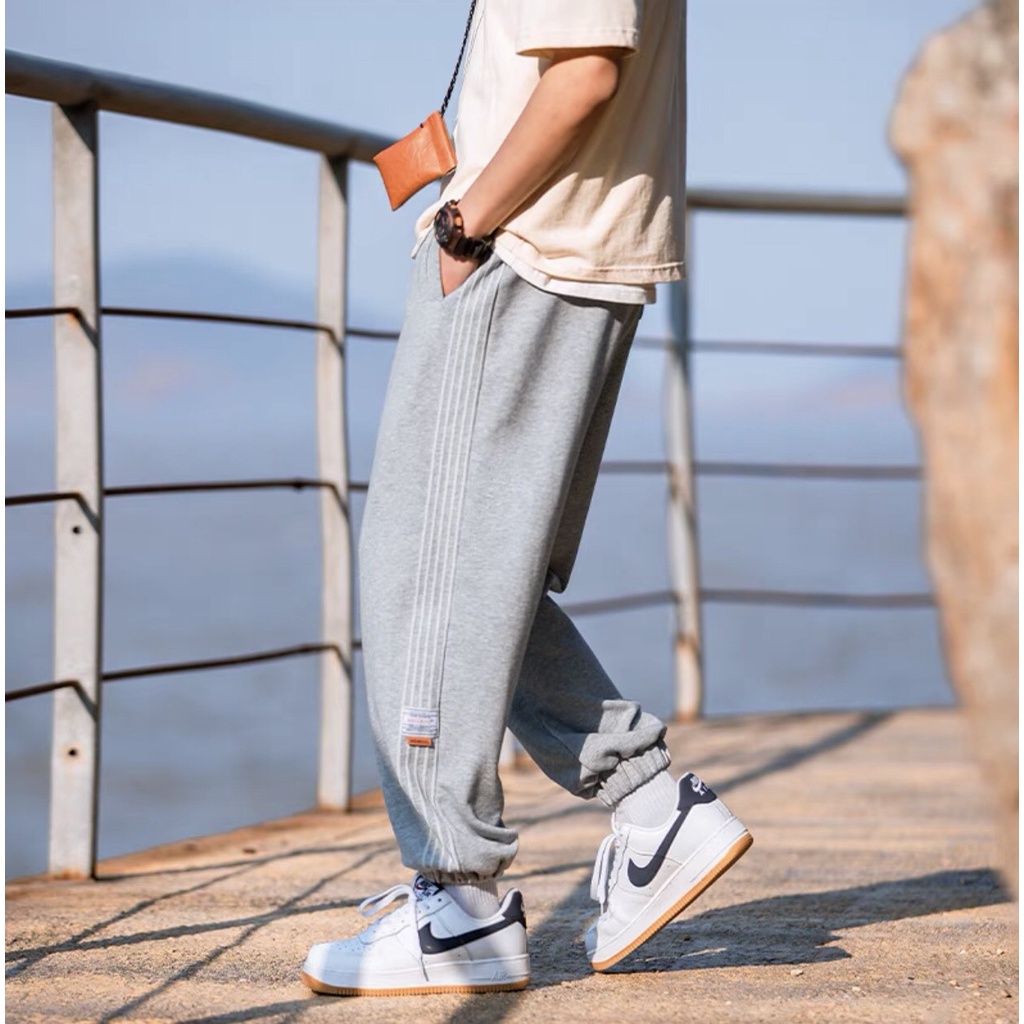 Quần Jogger nỉ MEANSTORE pants unisex basic nam nữ cạp chun ống rộng phong cách Hàn Quốc ulzzang - Line