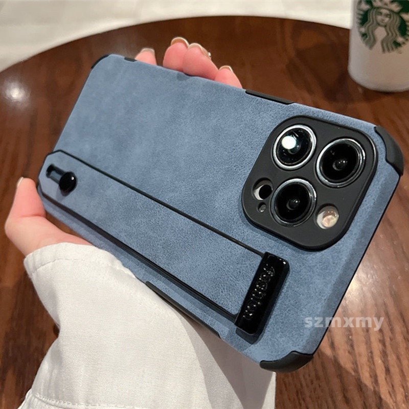 Ốp Điện Thoại Da Lộn Có Dây Đeo Cho IPhone 14 12 13 Pro Max 14plus