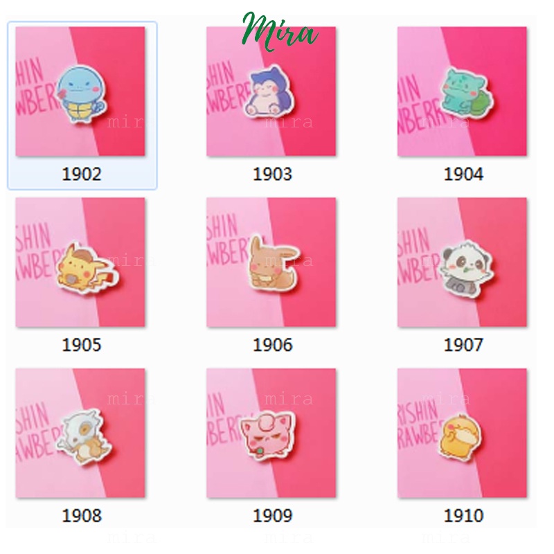Ghim Cài Pokemon, Pikachu, Huy Hiệu Acrylic, Pin Cài Áo, Trâm Balo Đi Học Cực Cute MIRA-GC00578