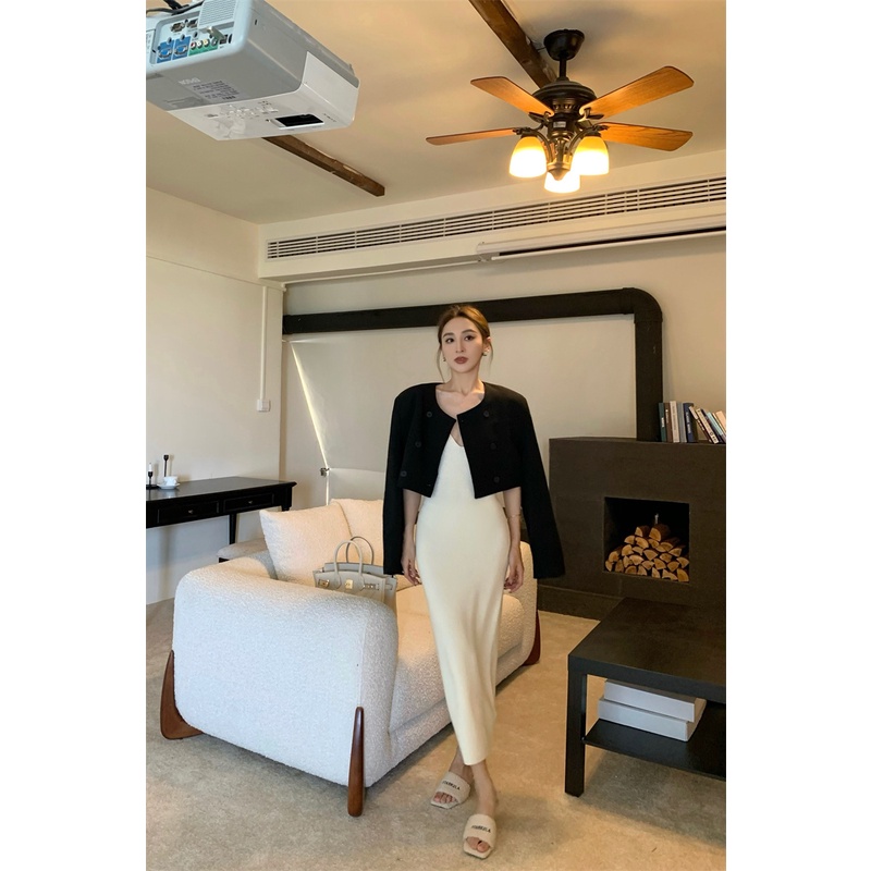 Đầm Dệt Kim Dáng Ôm Thời Trang Retro Thanh Lịch Kiểu Hàn Quốc