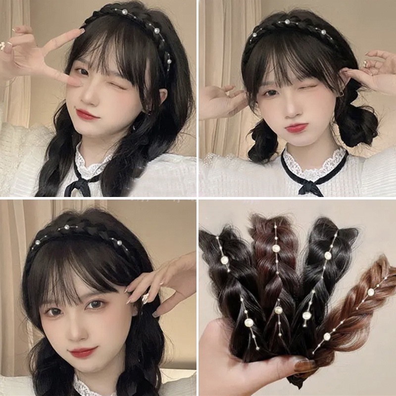 Băng Đô Cài Tóc Đính Ngọc Trai Giả Phong Cách Retro