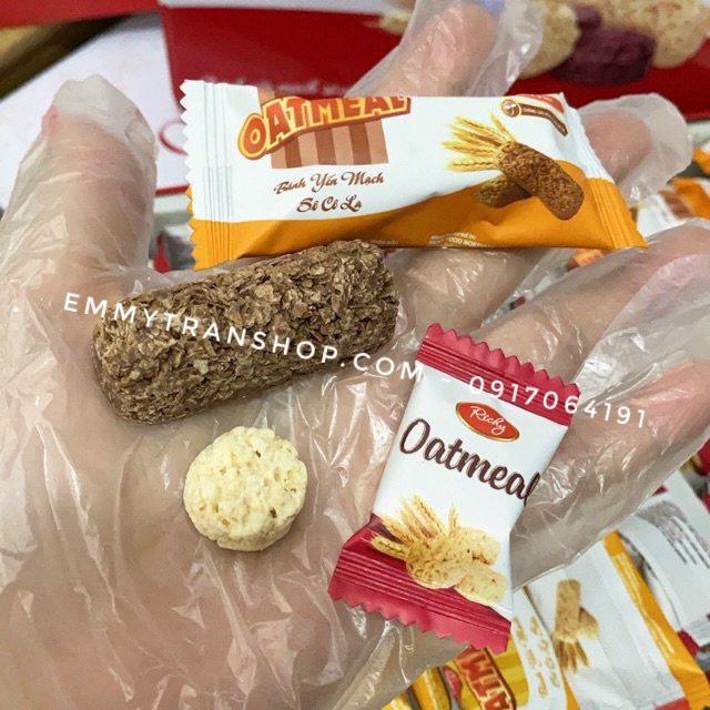 Bánh Yến Mạch Richy Oatmeal Mẫu Bánh Tết Hộp Thiếc 2023, Có 3 Loại Lựa Chọn