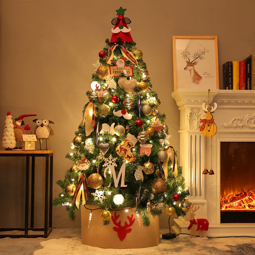 Cây thông Noel 1m8 tán dày màu xanh full phụ kiện - Cây thông trang trí giáng sinh ,nhà cửa