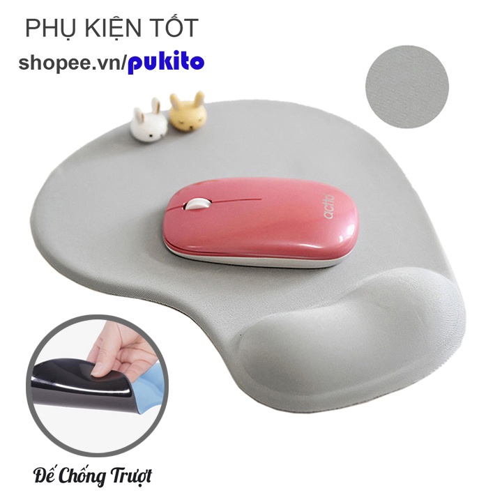 Lót chuột Có Đệm Tay Silicone Thiết Kế Công Thái Học Chống Mỏi, Chai Cổ Tay, Văn Phòng | Mouse Pad Gaming