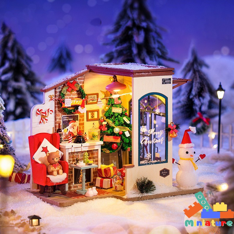 (Nhạc JINGLE BELL) Nhà búp bê bằng gỗ Robotime | SNOW HOUSE 3D DIY tự lắp ráp - Quà tặng giáng sinh cho nam và nữ
