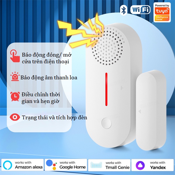 Cảm biến cửa thông minh TUYA wifi , zigbee. Loa chống trộm báo động