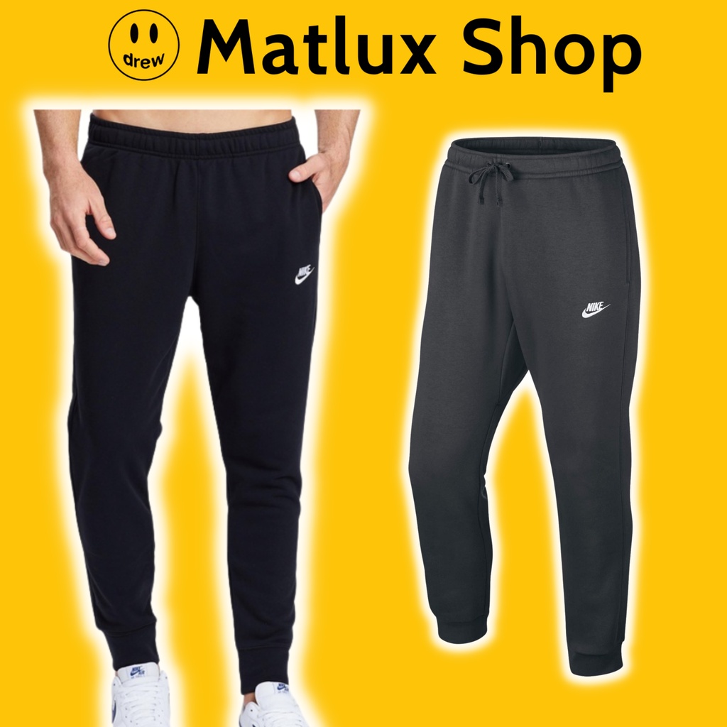 Quần nỉ NIK*E Sportswear Club Crew Sweatpant màu đen chất liệu nỉ bông cao cấp, Quần nỉ nam dáng thể thao